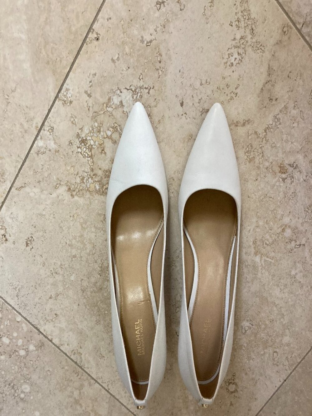 Michael Kors White Leather Heels - Picture 3 of 3